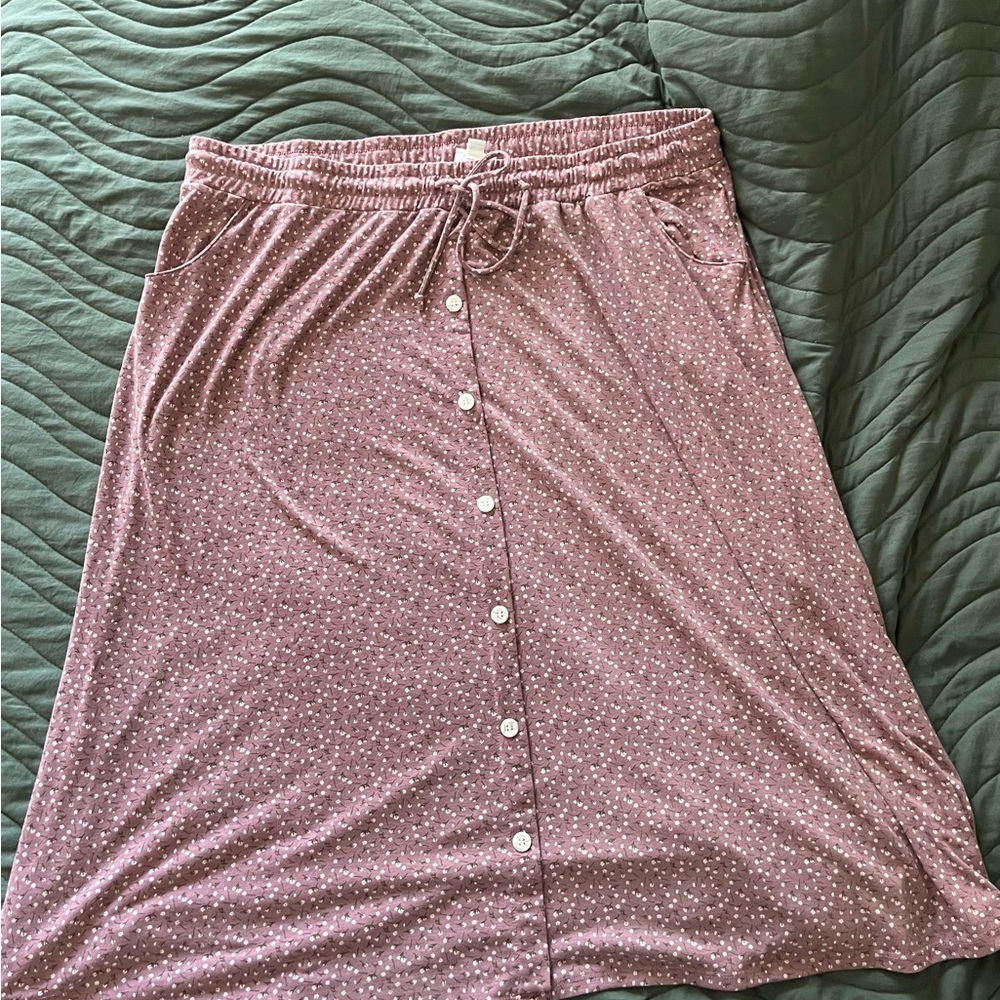LuLaRoe Dusty Pink A-Line Skirt with Buttons
